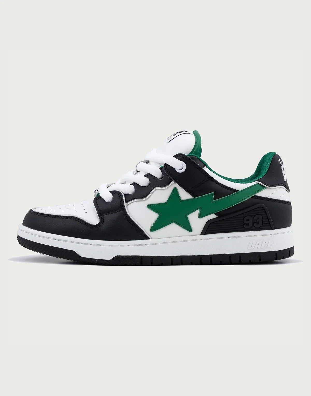 Men's Leather Low Top Sneakers - Black