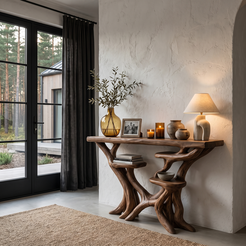 Artisan Tree Branch Console Table For Entryway And Living Room