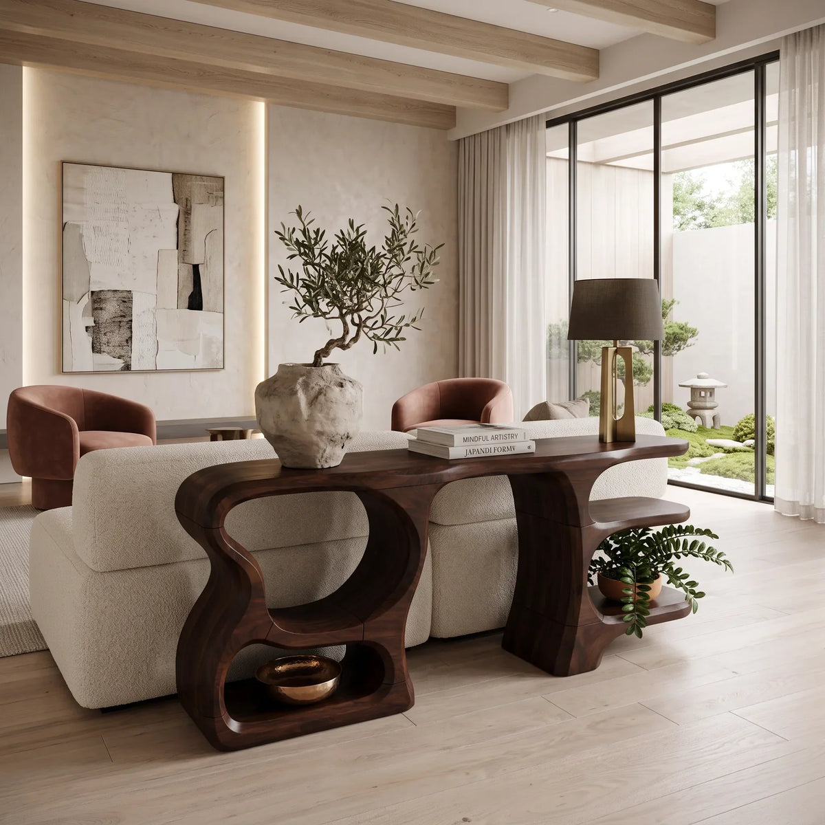 Modern Compact Storage Console For Apartment Interior