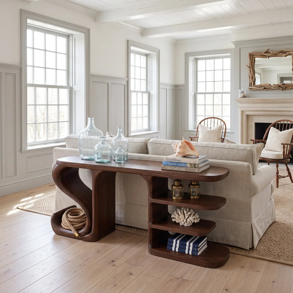 Organic Flow Console Table For Contemporary Hallway
