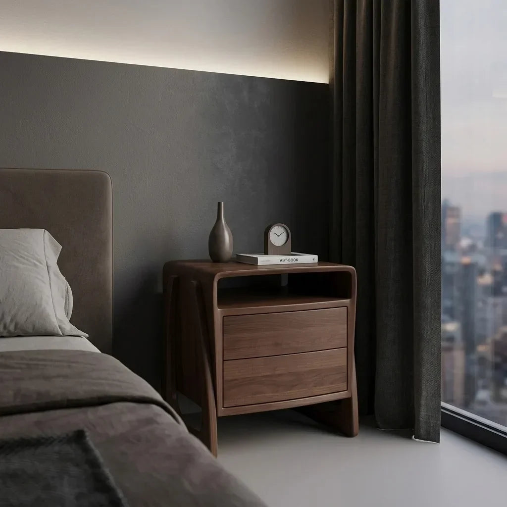 Contemporary Soft Open Frame Nightstand For Bedroom