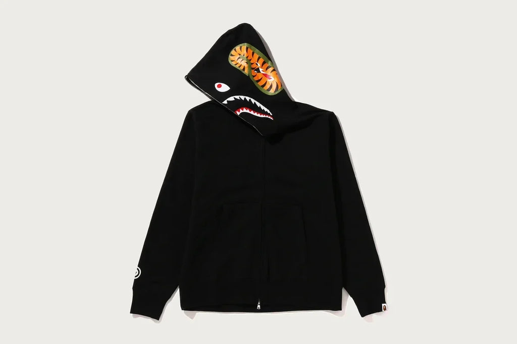 Full-Zip Graphic Hoodie - Black