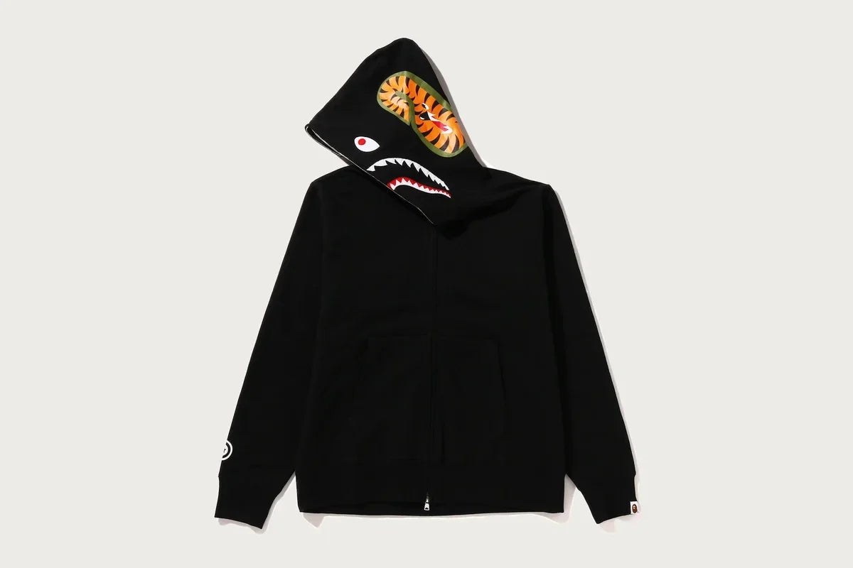 Full-Zip Graphic Hoodie - Black