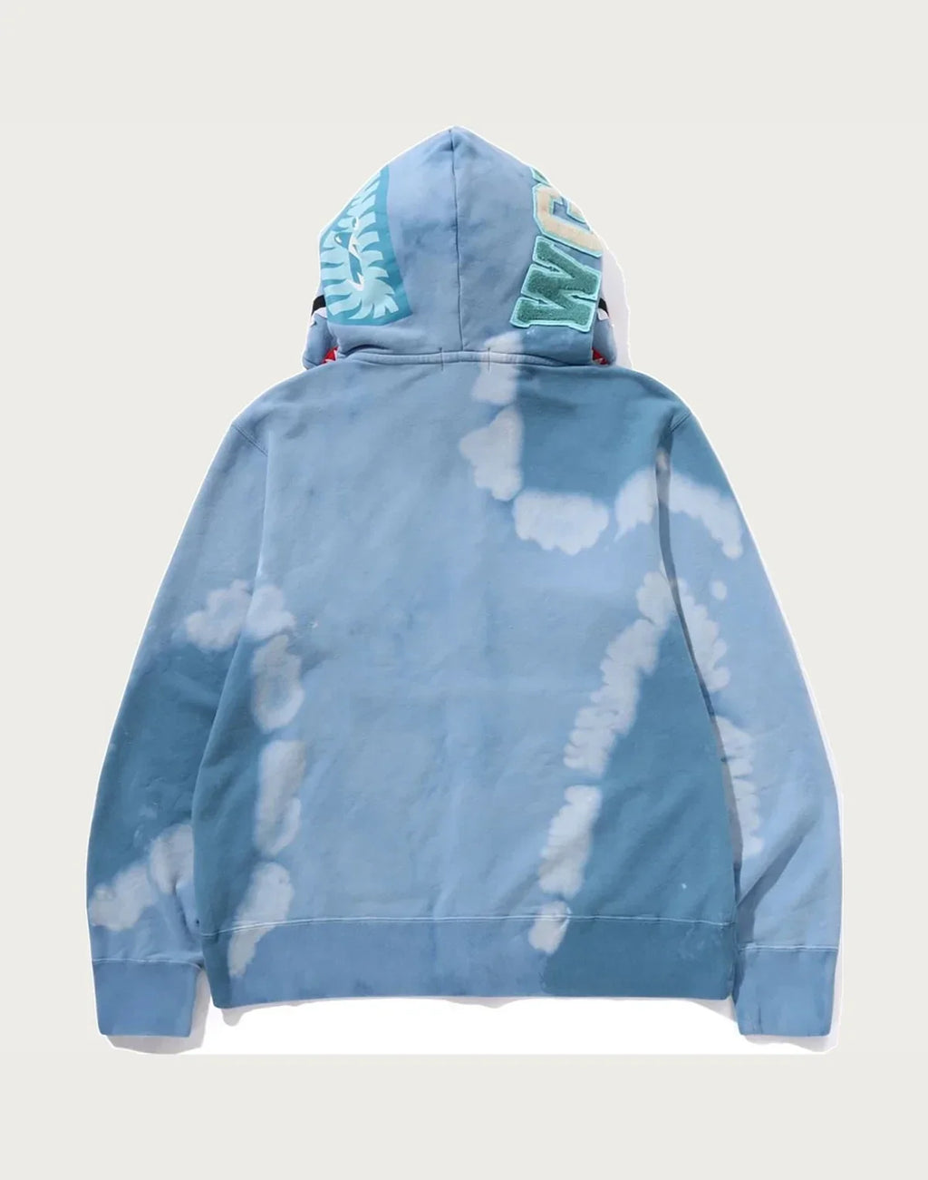 Hand-Dyed Full-Zip Graphic Hoodie - Red