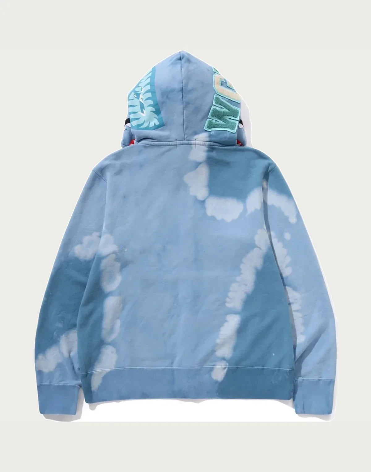Hand-Dyed Full-Zip Graphic Hoodie - Red