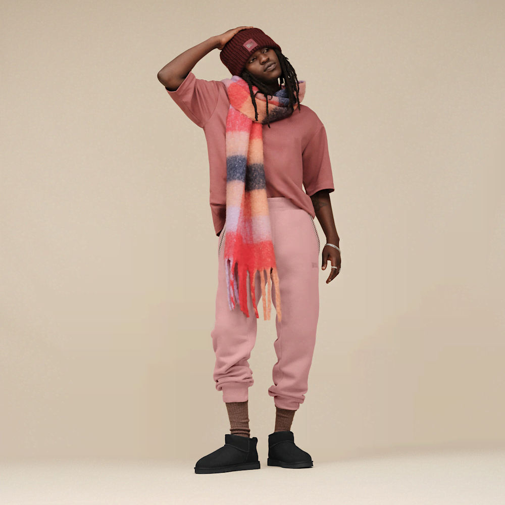 Men's Cotton Blend Drawstring Joggers - Purple