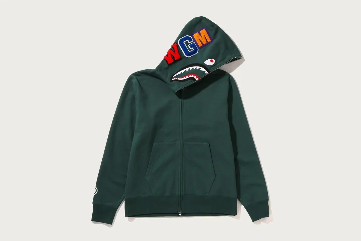 Full-Zip Graphic Hoodie - Black