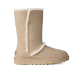 Women's Suede Short Boot With Sheepskin Trim