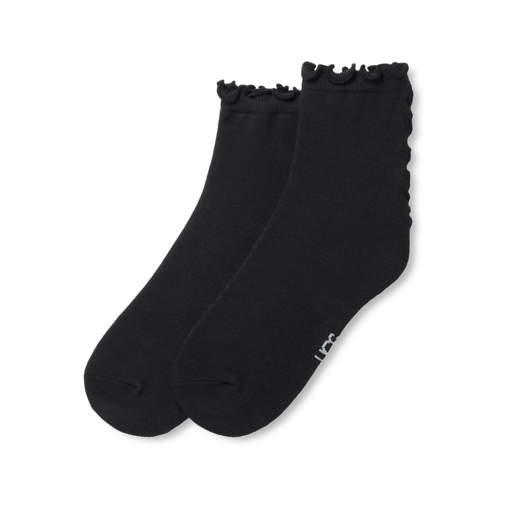 Women's Ruffled Quarter Socks - White Orange