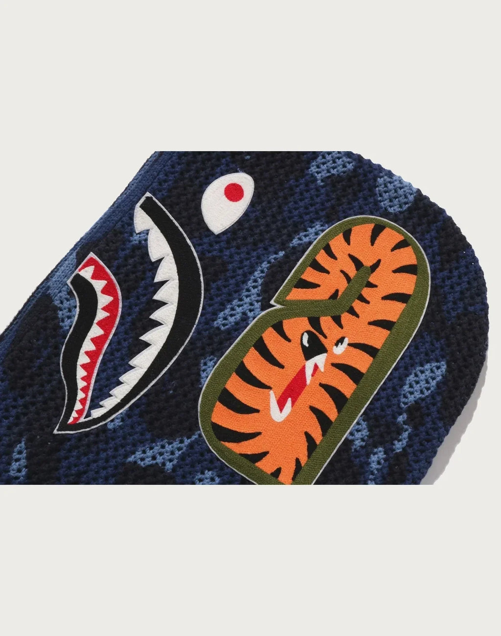 Relaxed Crochet Camo Full-Zip Hoodie - Navy