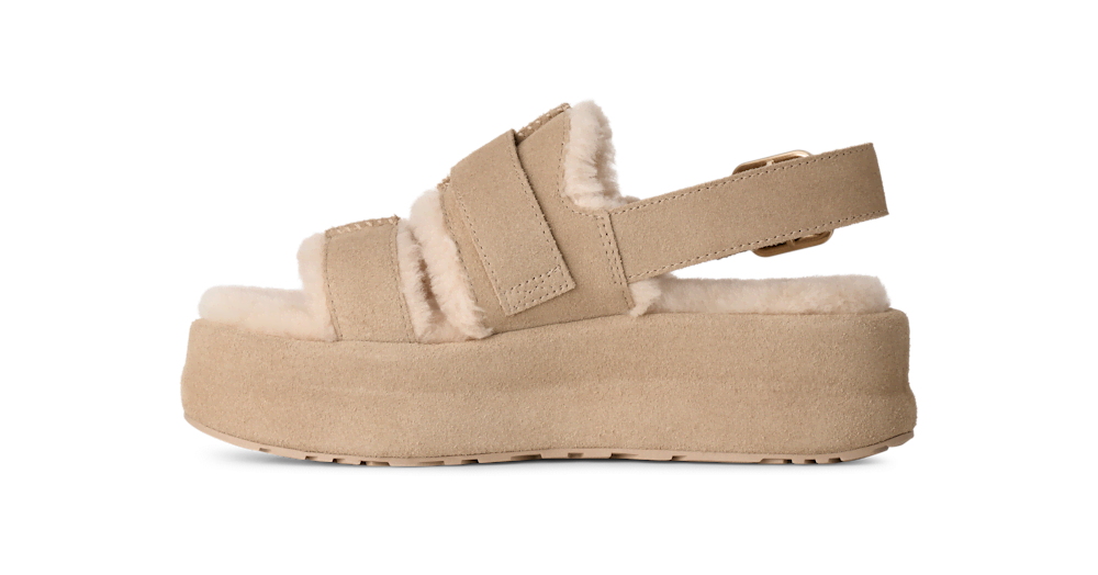 Women's Suede Platform Sandal - Mustard