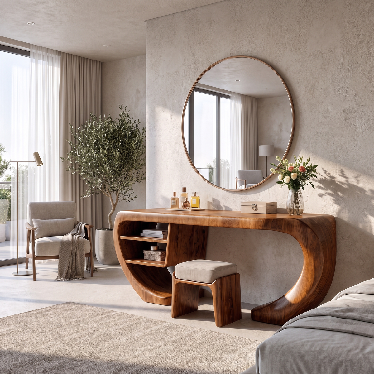 Modern Dressing Table With Open Drawer Design For Bedroom And Dressing Room