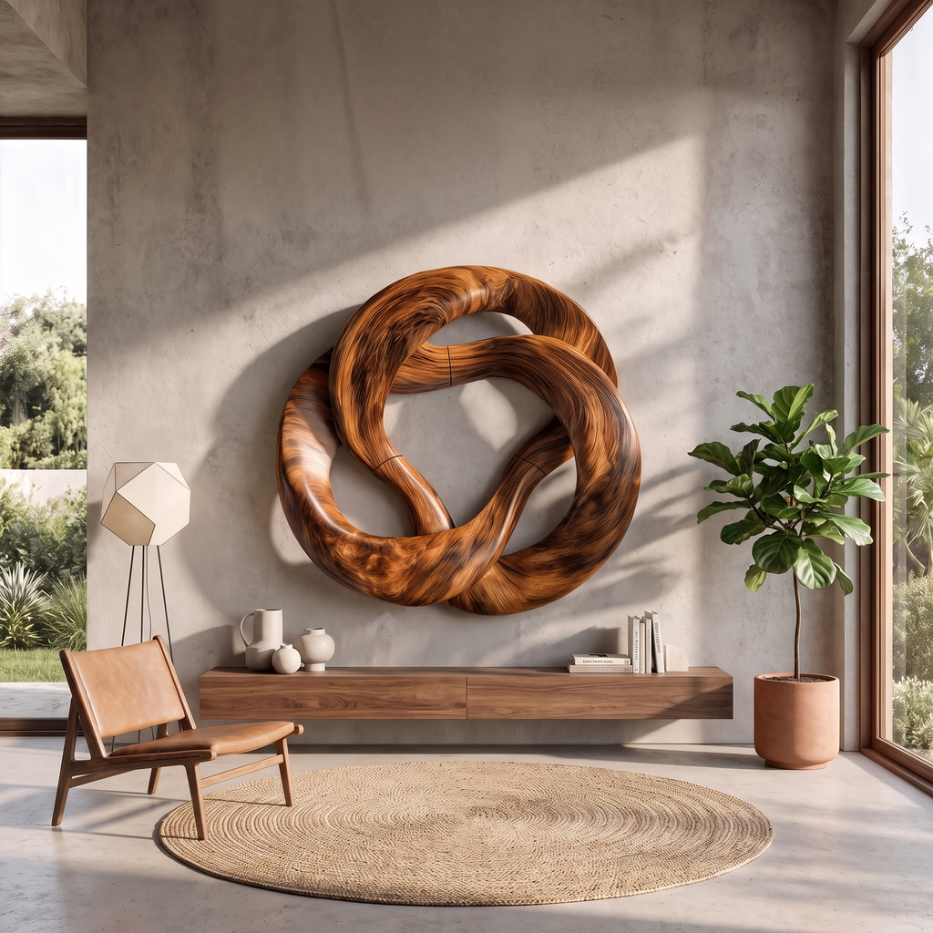 Mid Century Swirl Wall Art For Lounge And Bedroom