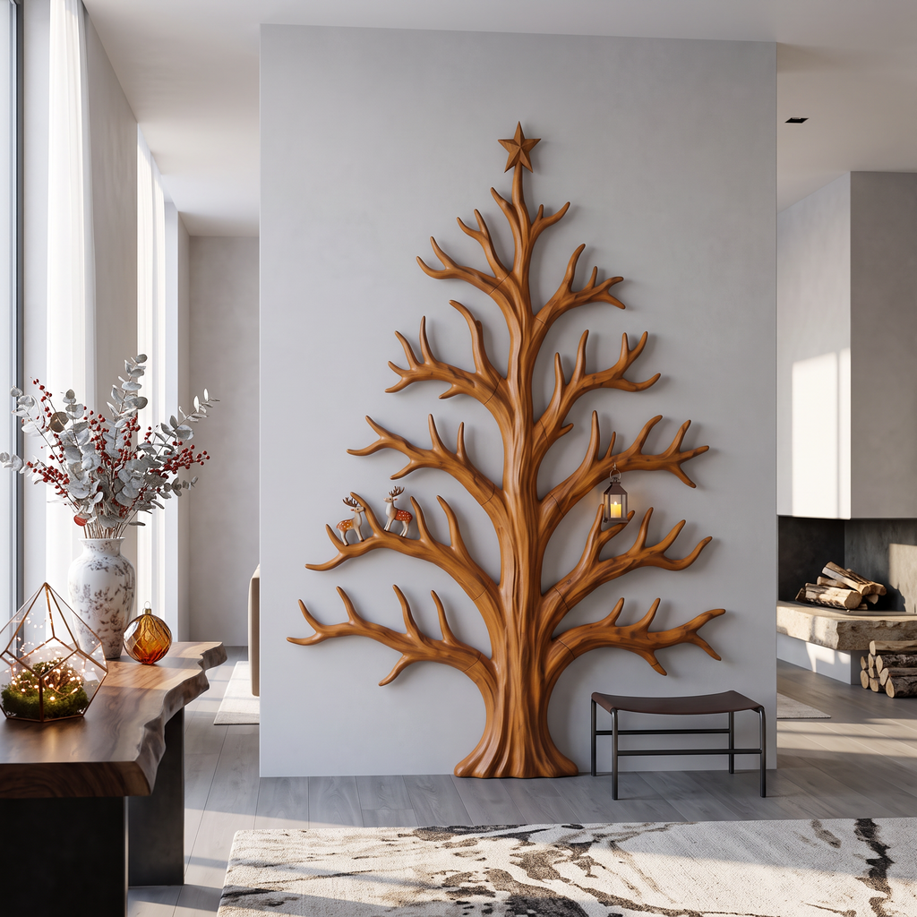 Modern Christmas Tree With Bare Branch Design For Living Room