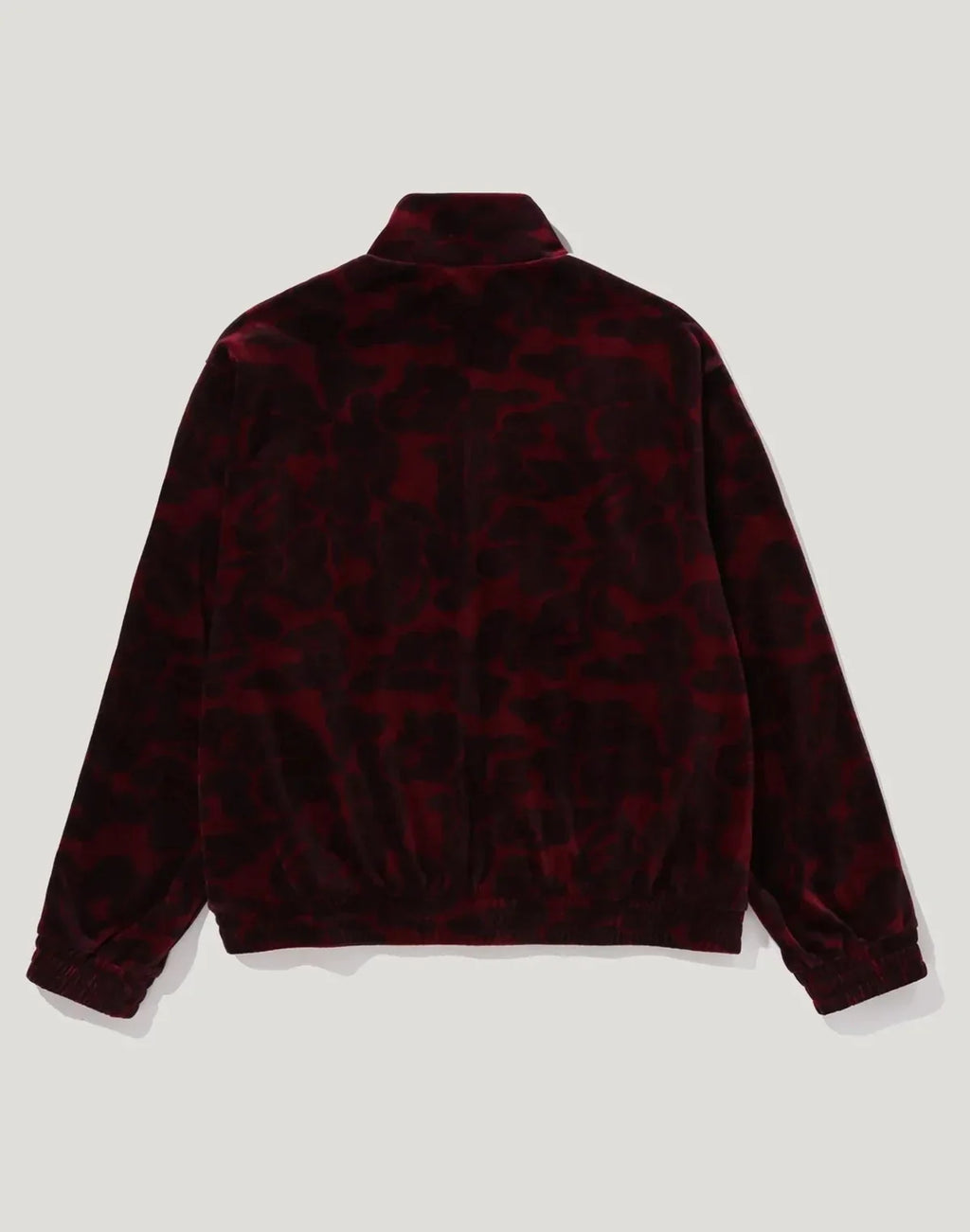 Men's Relaxed Velour Track Jacket - Burgundy