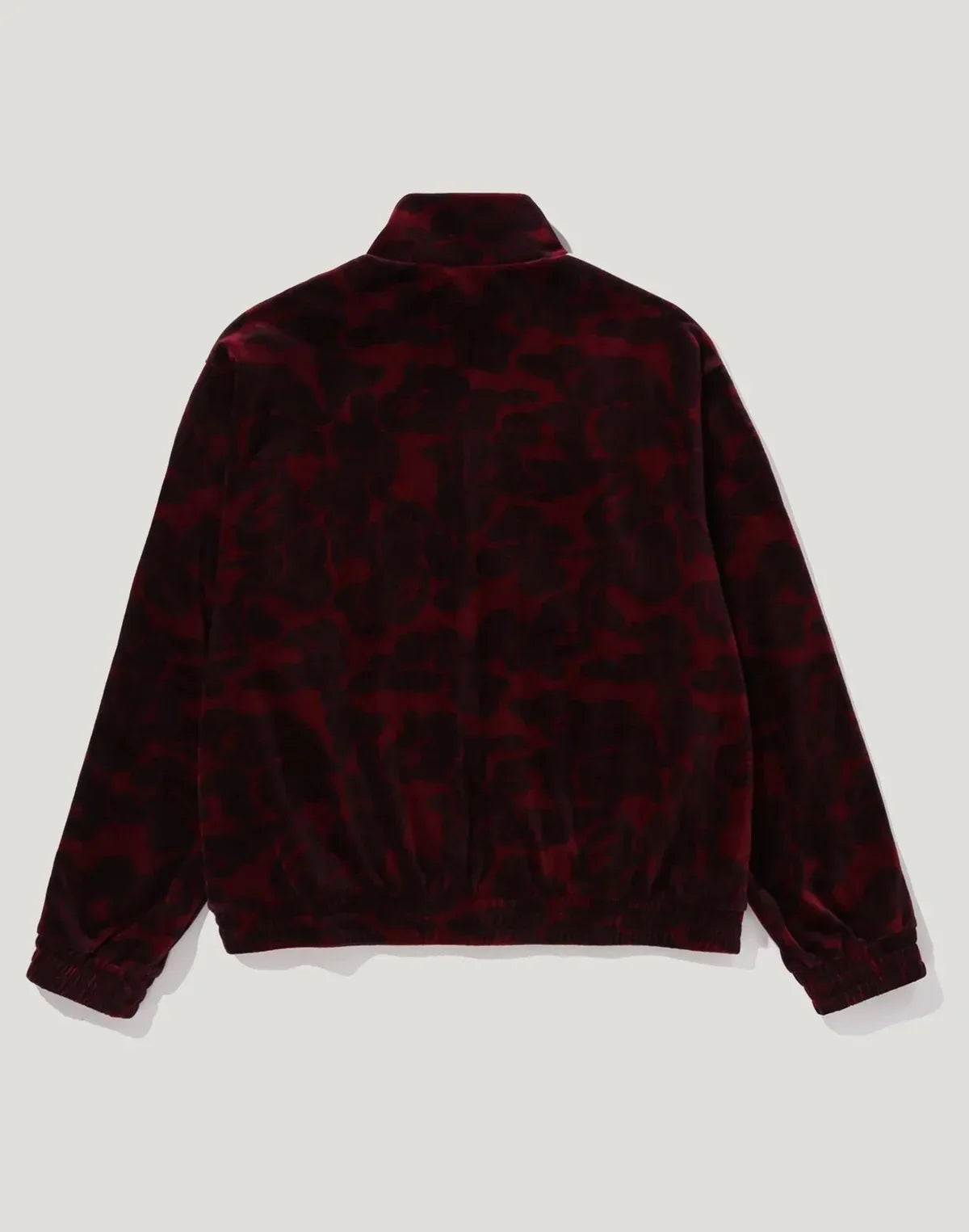 Men's Relaxed Velour Track Jacket - Burgundy