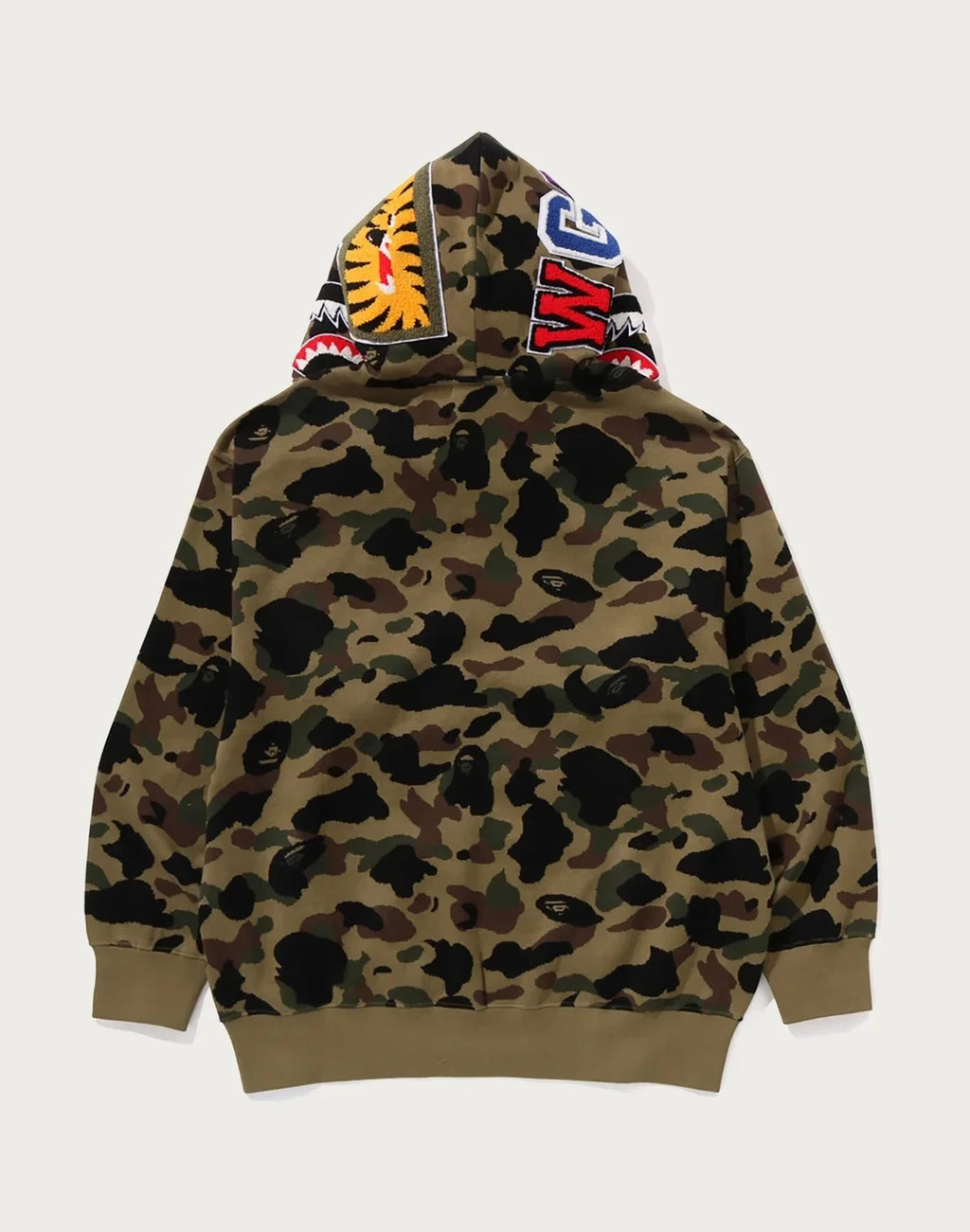 Relaxed Cotton Camo Full-Zip Hoodie - Yellow