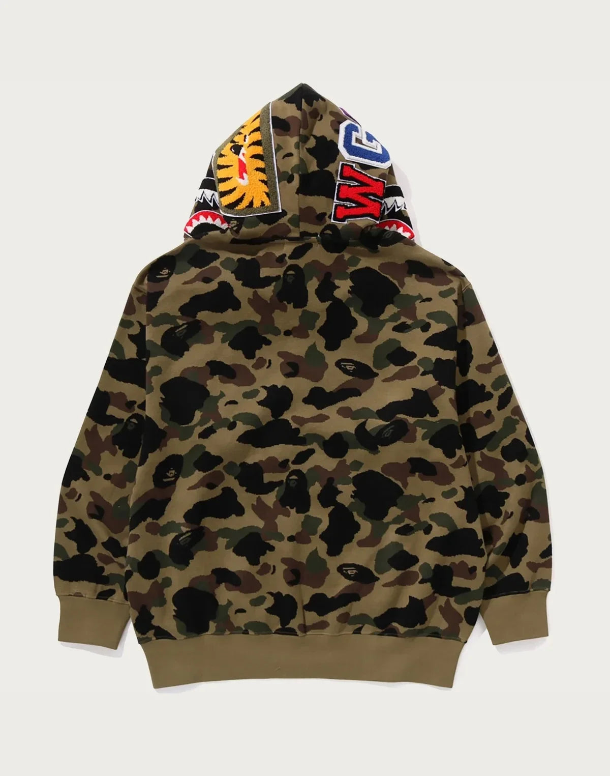 Relaxed Cotton Camo Full-Zip Hoodie - Yellow