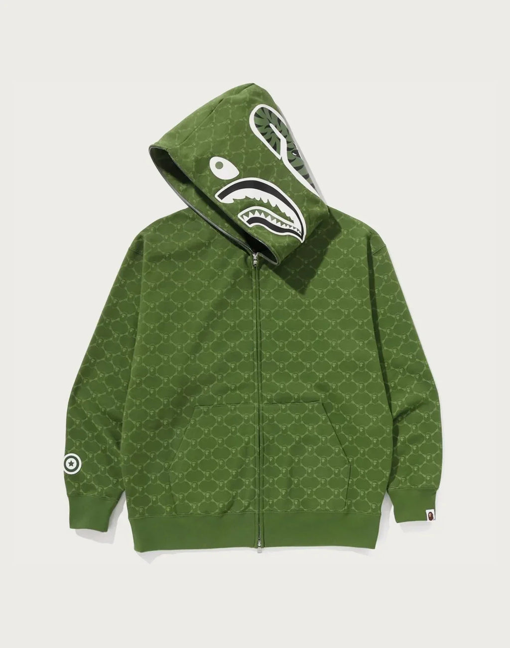 Relaxed Monogram Full-Zip Hoodie - Brown