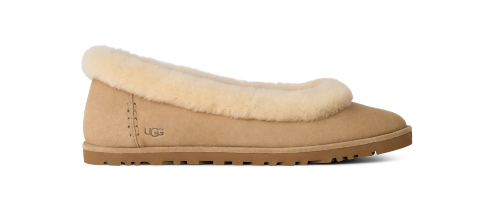Women's Suede Ballet Flat - Chestnut