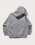 Relaxed Full-Zip Pattern Hoodie - Navy