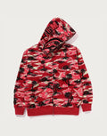 Relaxed Palm Camo Full-Zip Hoodie - Blue