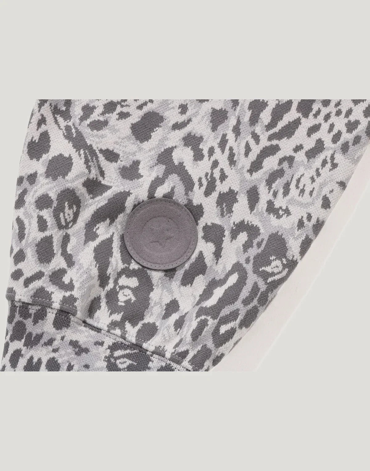 Leopard Print Full-Zip Hoodie - Gray