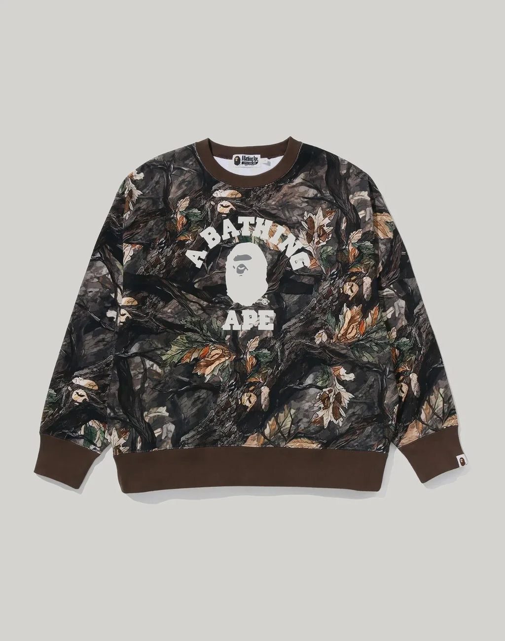 Relaxed Cotton Camo Crewneck Sweatshirt - Brown