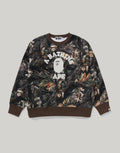 Relaxed Cotton Camo Crewneck Sweatshirt - Brown