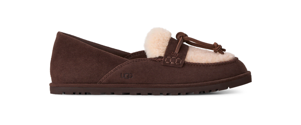 Women's Suede Sheepskin Loafer - Black