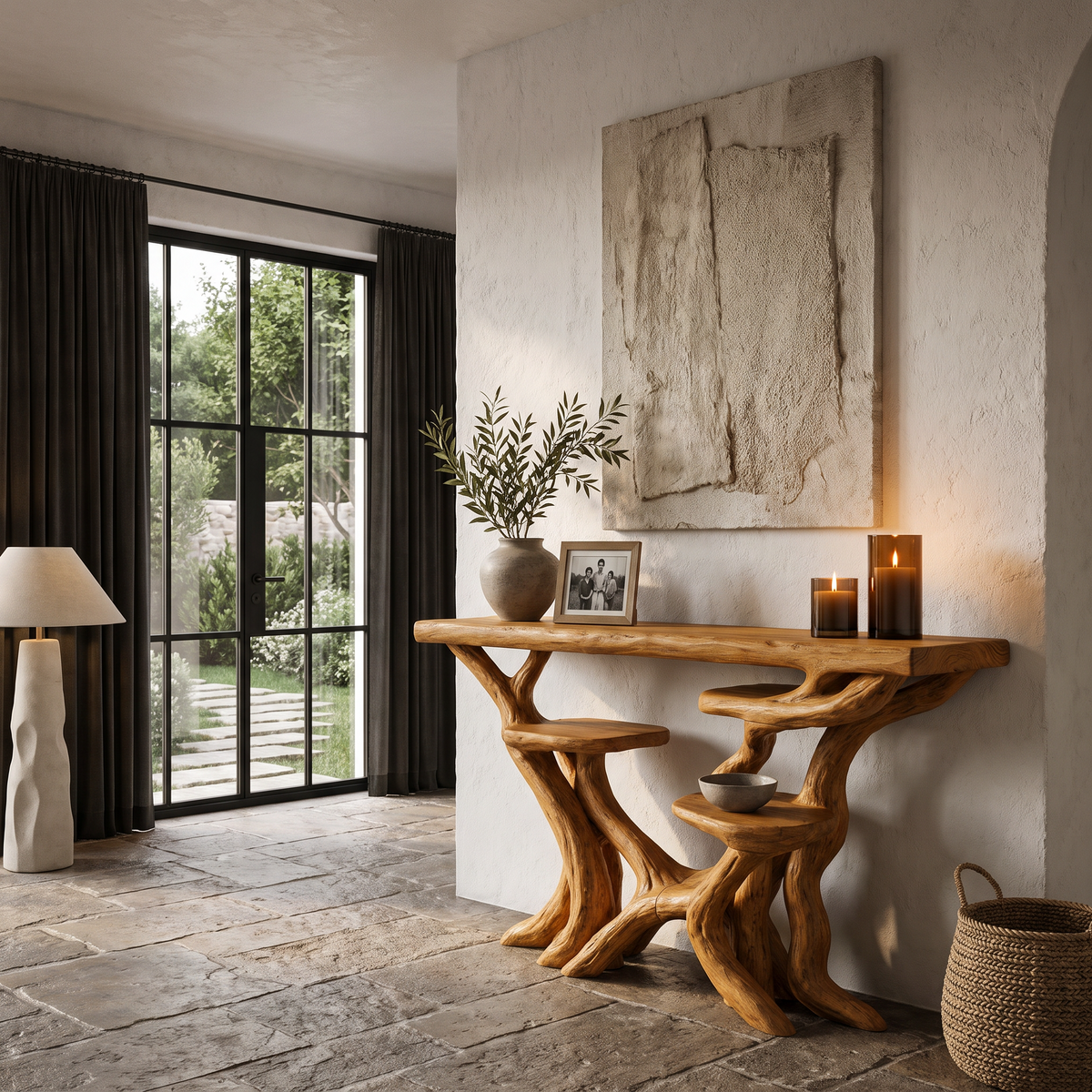 Artisan Tree Branch Console Table For Entryway And Living Room