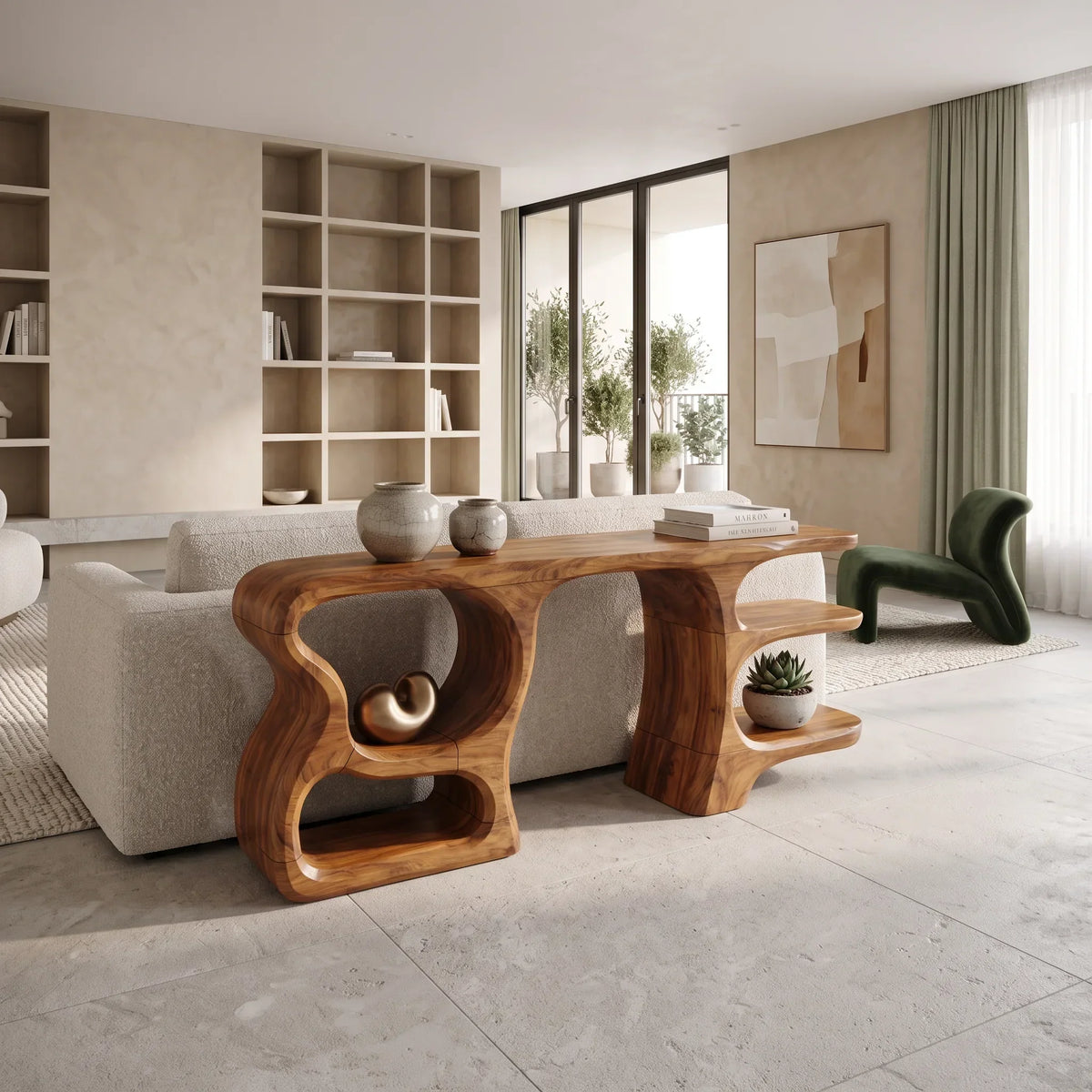 Modern Compact Storage Console For Apartment Interior