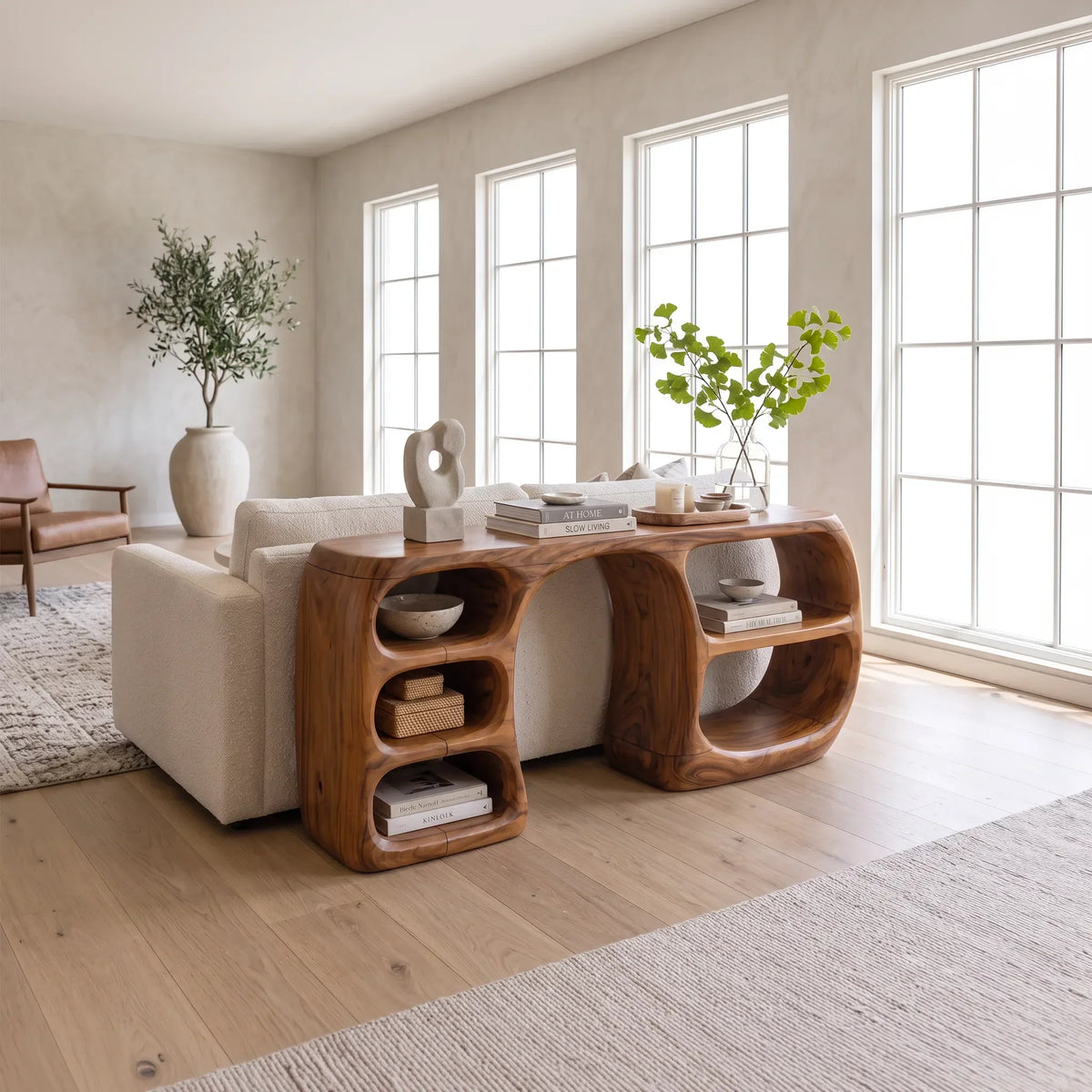 Contemporary Open Storage Console For Modern Entryway