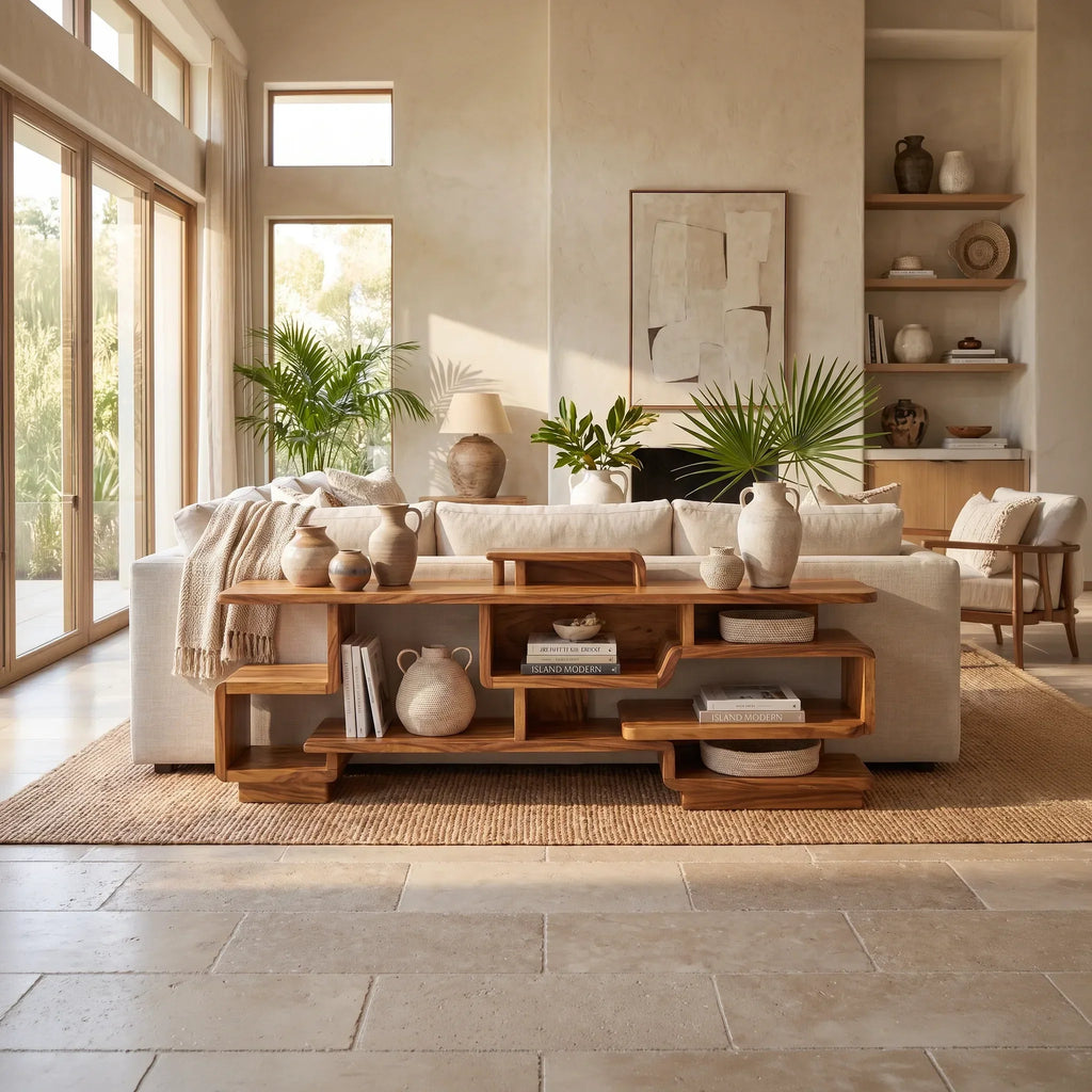 Modern Layered Storage Console For Living Room