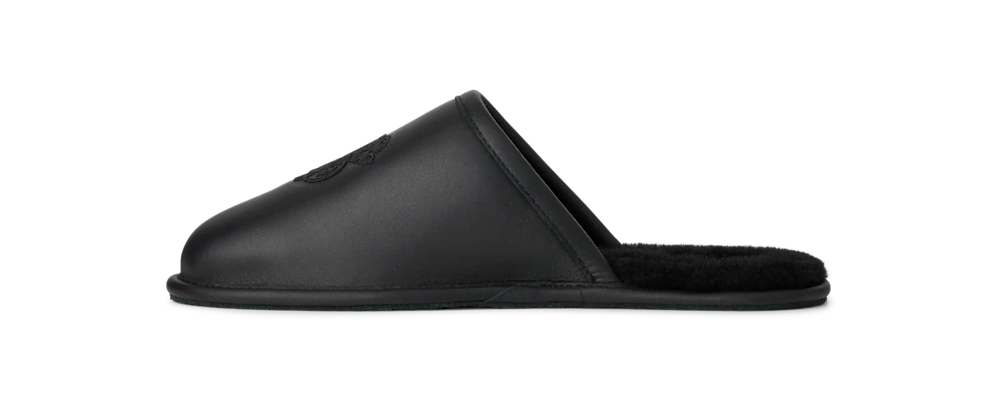 All-Gender Leather Hotel Slipper - Black
