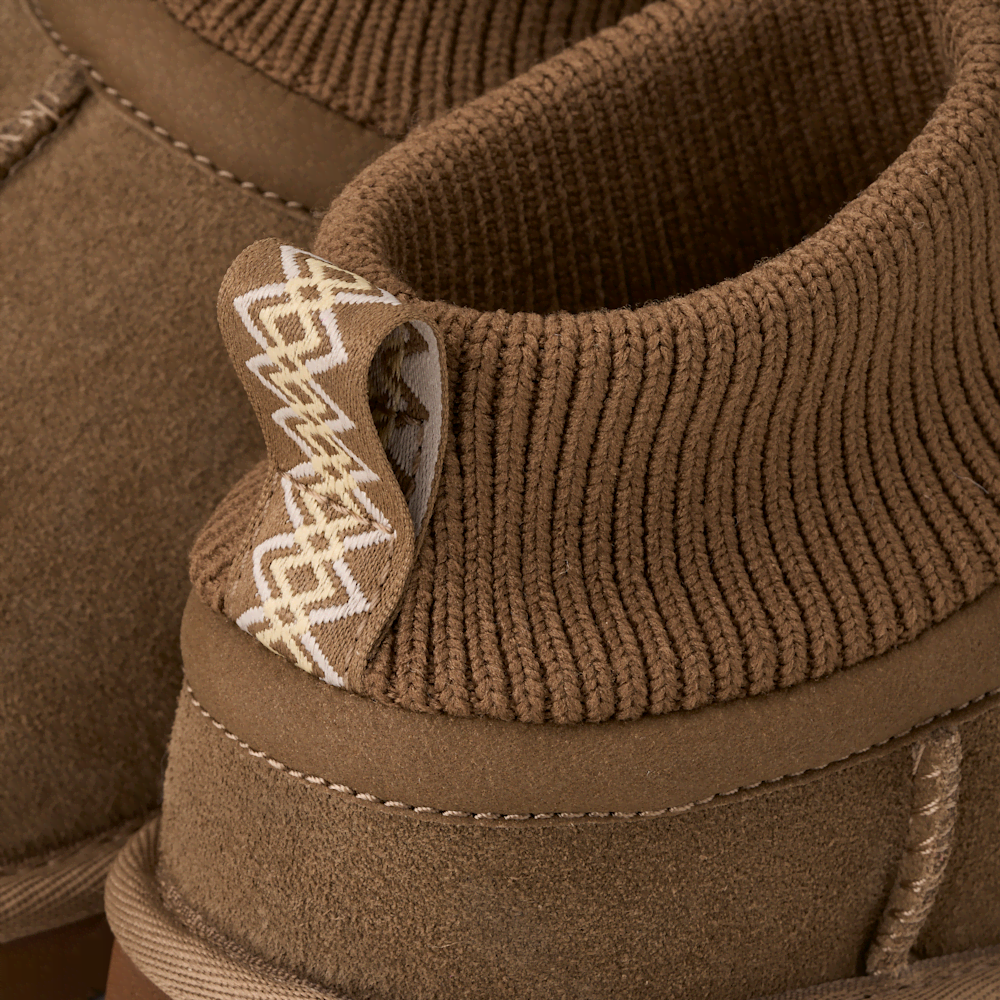 Kids' Suede Stretch Cuff Boot - Mustard