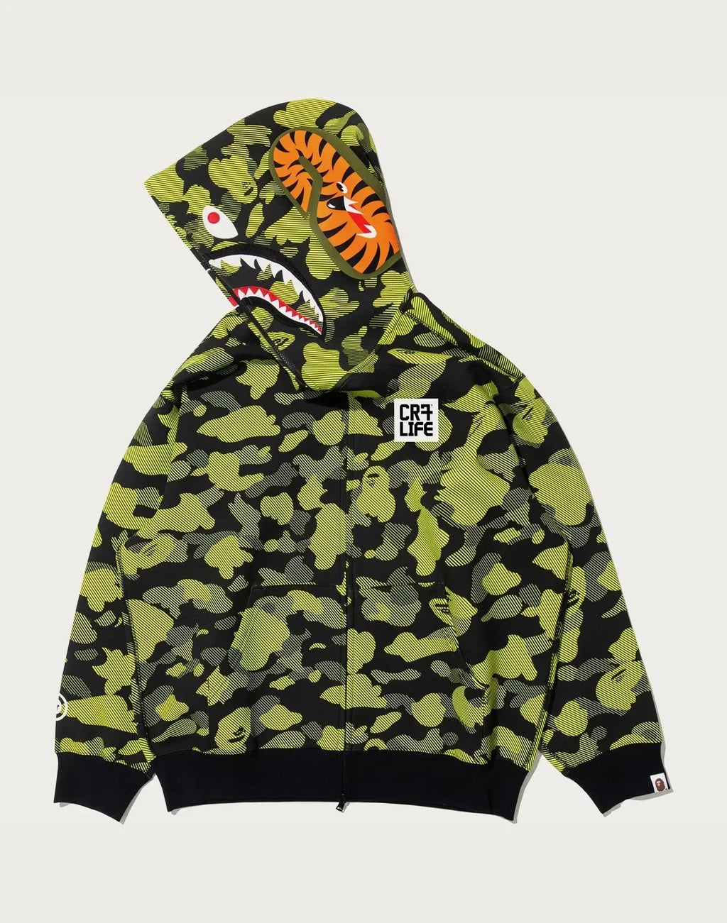 Relaxed Full-Zip Graphic Hoodie - Green