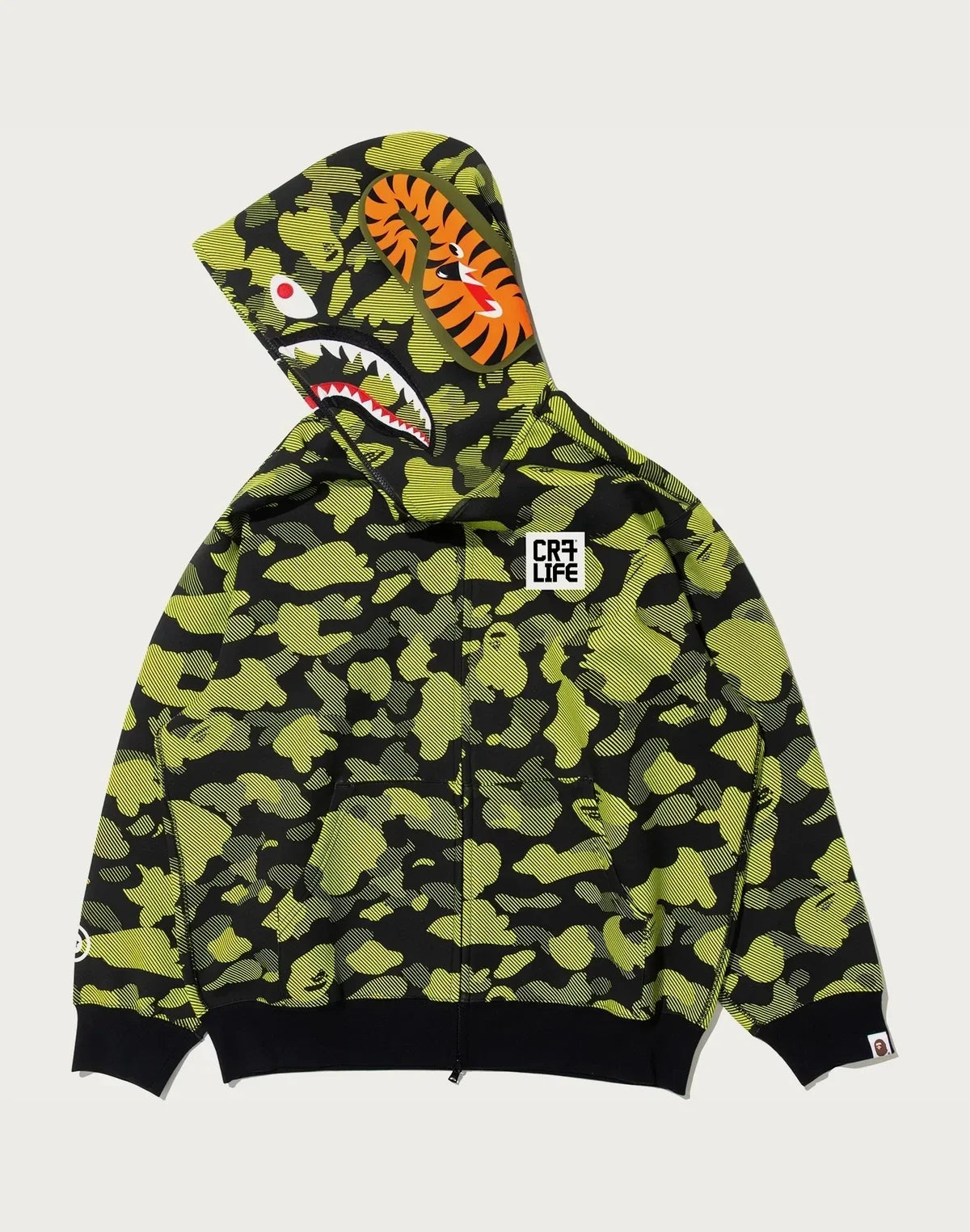 Relaxed Full-Zip Graphic Hoodie - Green