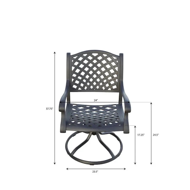 Darlee Nassau 11-Piece Cast Aluminum Outdoor Dining Set With 8 Chairs, 2 Swivel Rocker Chairs And Extendable Table - Ant