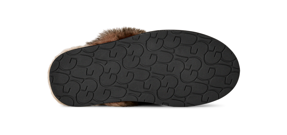 Women's Nubuck Sheepskin Collar Slipper