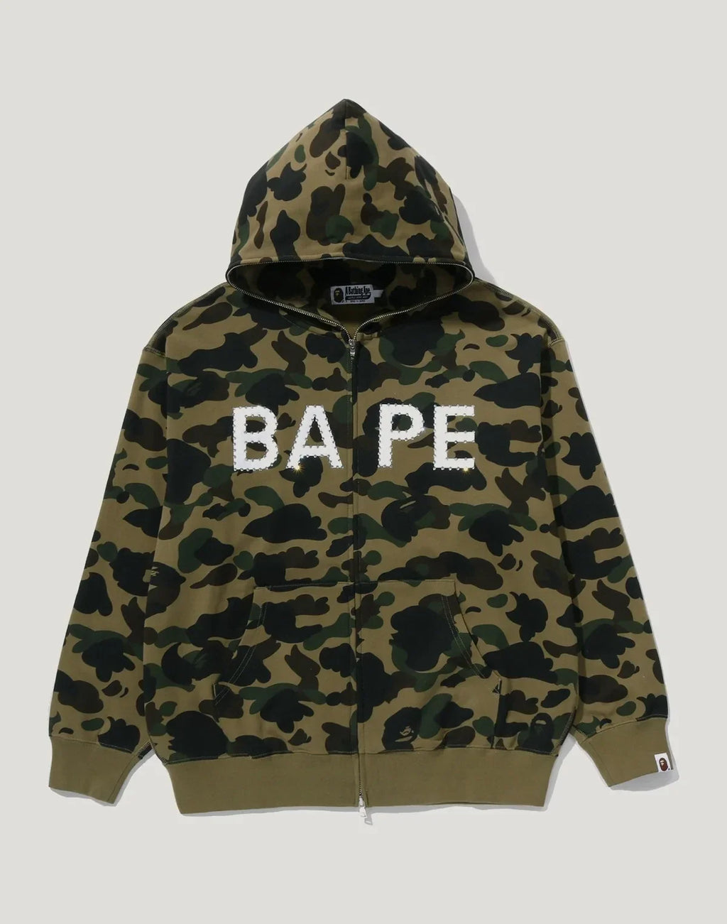 Men's Rhinestone Full-Zip Hoodie - Yellow