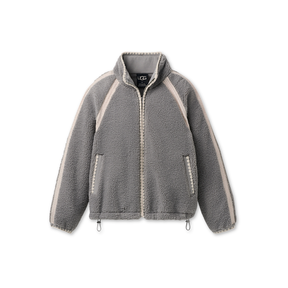 Women's Crochet Trim Plush Fleece Jacket - Cobble