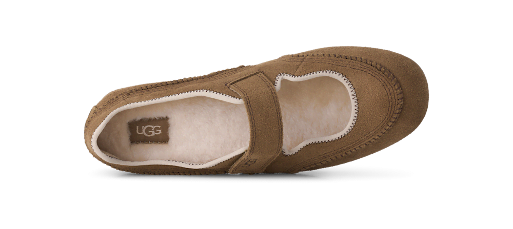 Women's Suede Strap Flat - Black