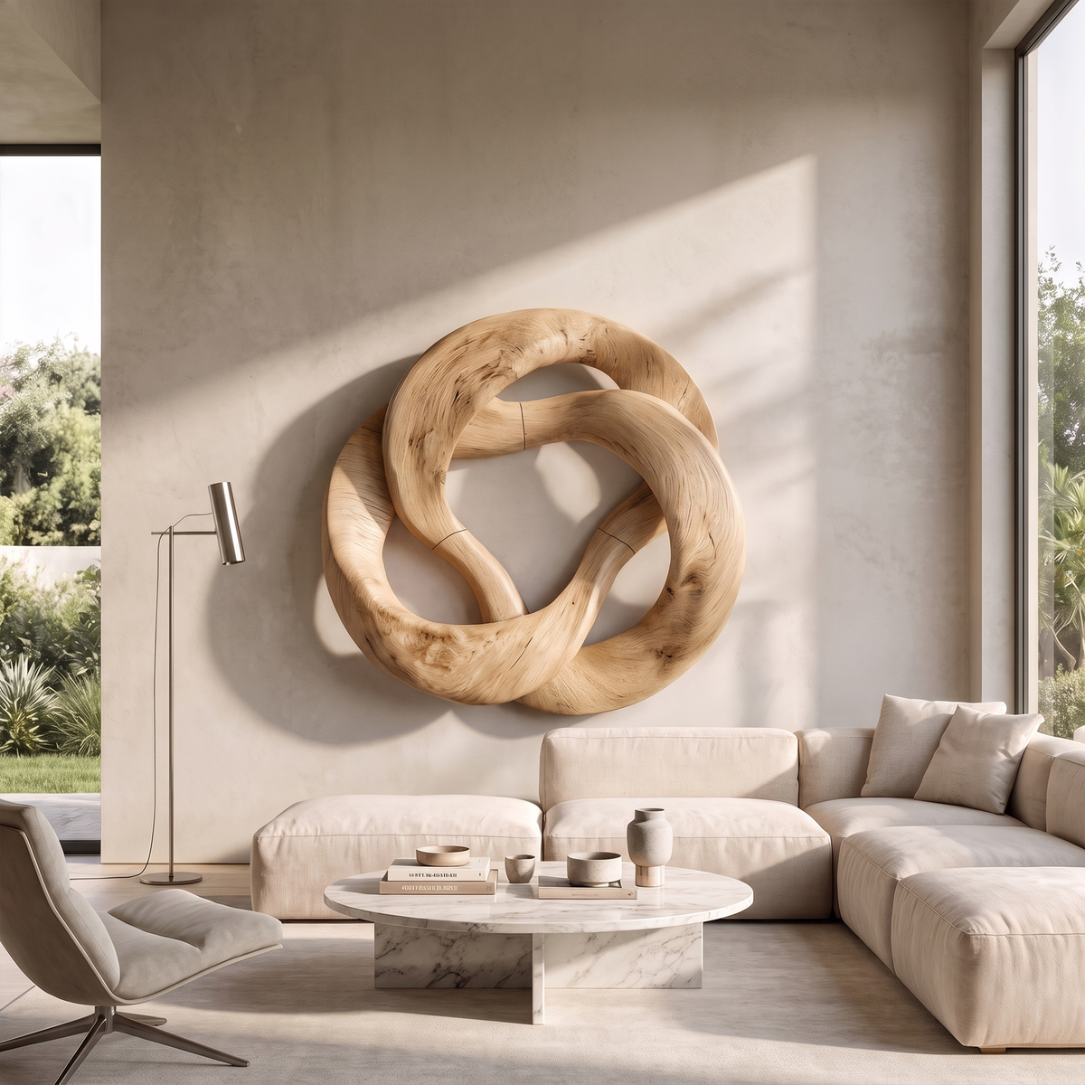 Mid Century Swirl Wall Art For Lounge And Bedroom