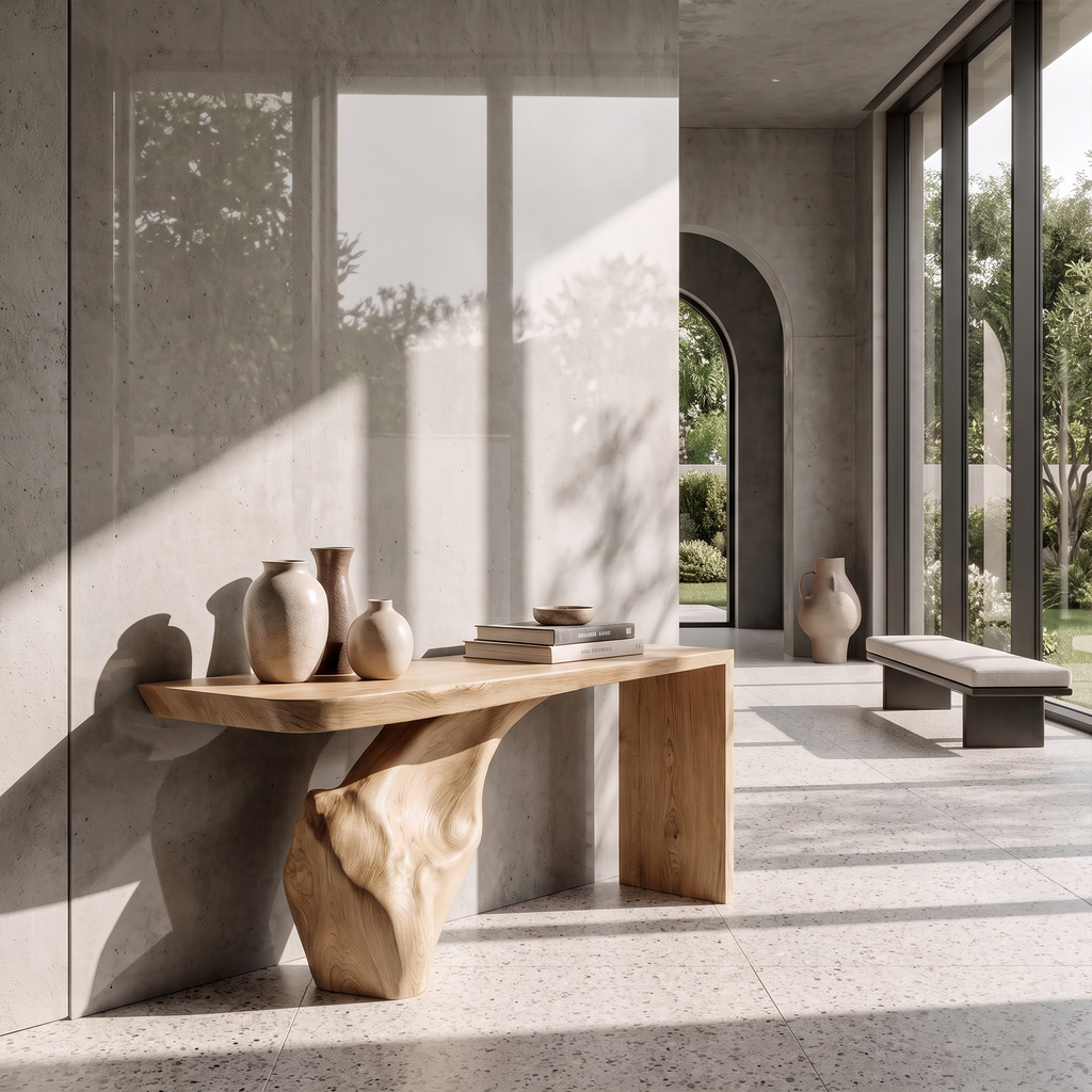 Organic Console Table Tree Root Base Design For Entryway Hallway