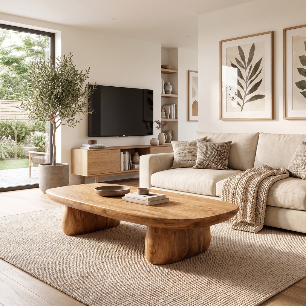 Contemporary Coffee Table With Artistic Column Form For Living Room And Lounge
