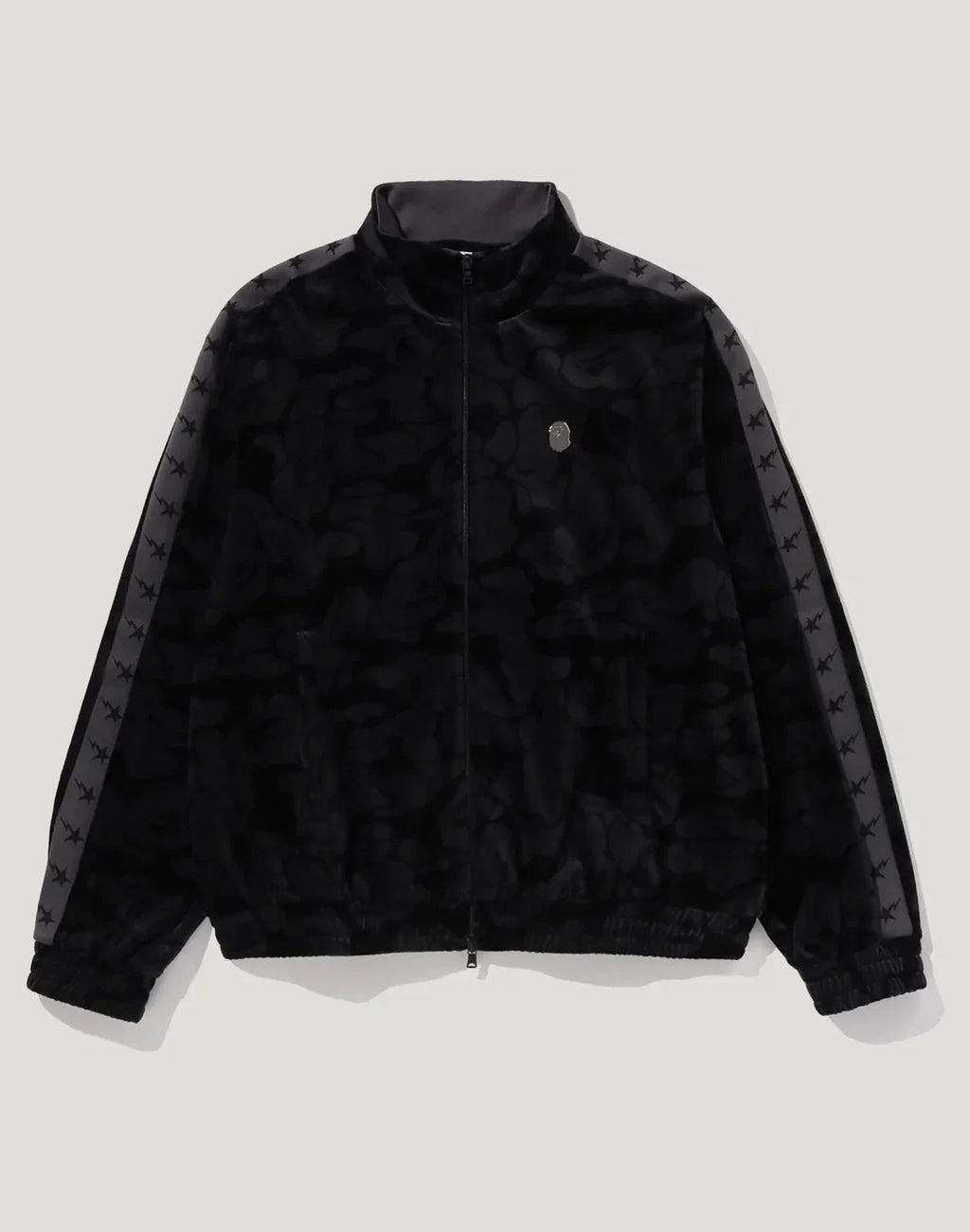 Men's Relaxed Velour Track Jacket - Burgundy