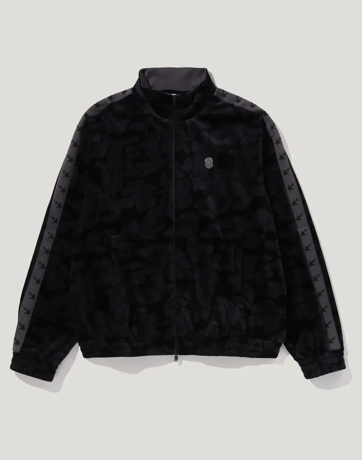 Men's Relaxed Velour Track Jacket - Burgundy