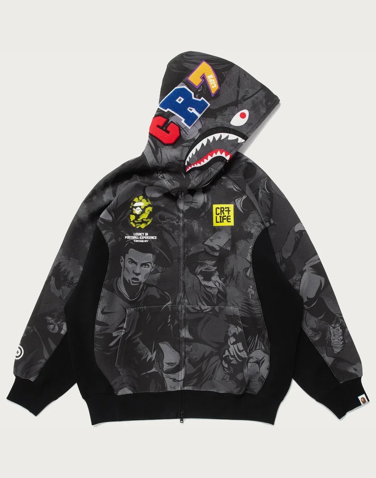Men's Relaxed Allover Print Hoodie - Black