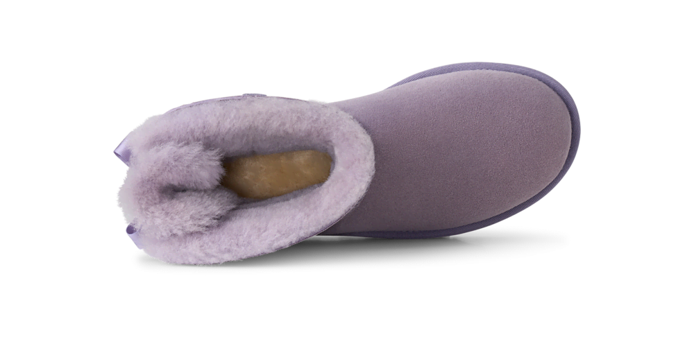 Women's Mini Sheepskin Bow Boot - Moonlight